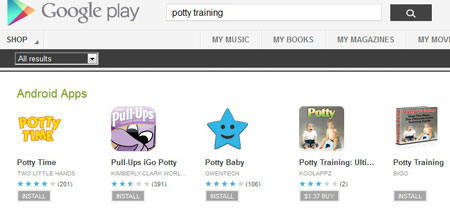 Potty Time App ranks #1 on Google Play